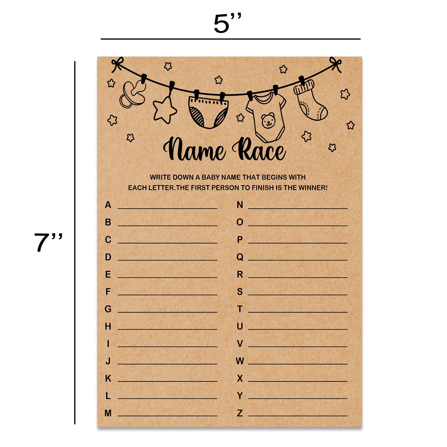 Baby Shower Game, Name Race Game Cards, Baby Shower Party Games Supplies & Activities, Baby Shower Decorations, Baby Shower Idea